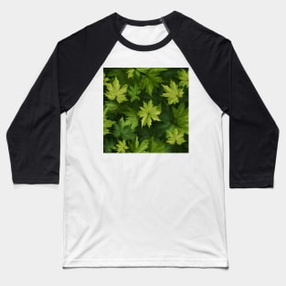 Green Leaves Pattern 16 Baseball T-Shirt